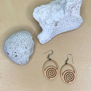 Wood boho earrings